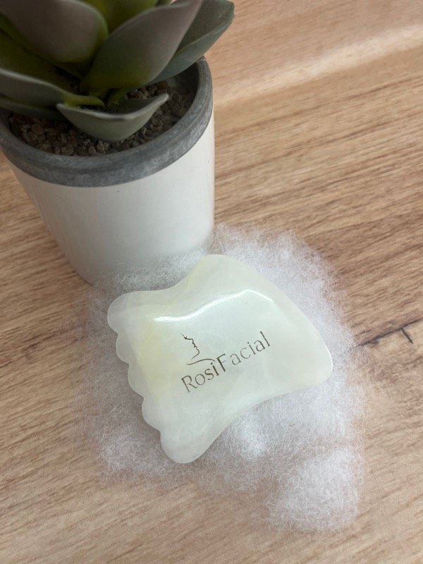 Producto - Gua Sha NUBE de Ónix Blanco para Masaje Facial Energizante