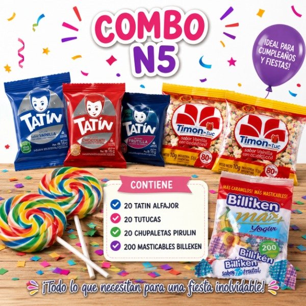 Producto - Combo golosina para 20 niños con Tatin