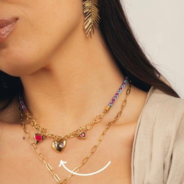 Producto - Collar Fucsia con dijes