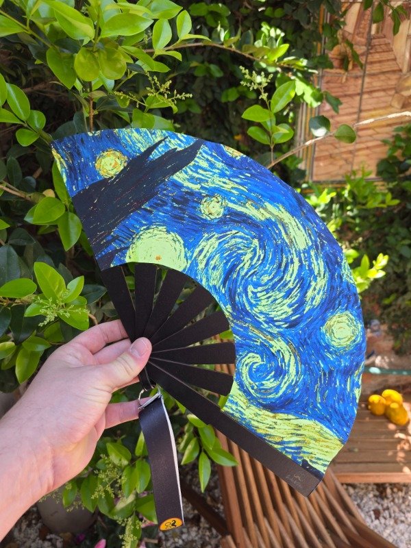 Producto - Abanico NEÓN "La Noche Estrellada" -Con accesorios-