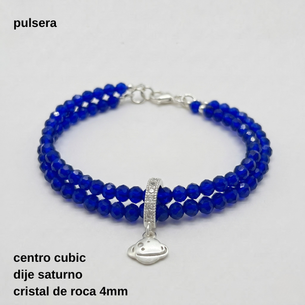 Producto - PUL #FP - Pulsera doble cristal de roca 4mm y bola 2mm (DOLAR)