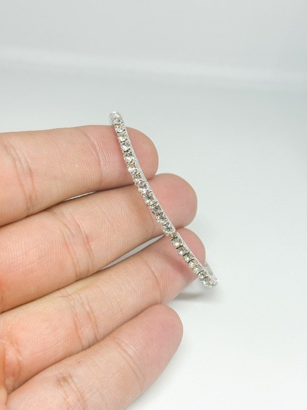 Producto - Pulsera elástica strass blanco gruesa