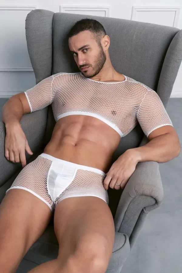 Producto - TOP CON MANGAS Y BOXER DE RED CON SEDA FRIA 1602 - 0