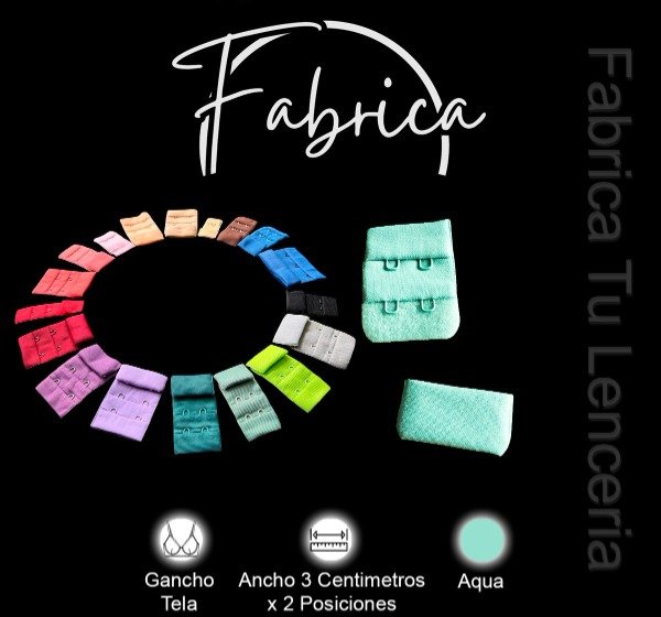 Producto - Gancho de tela Aqua Clarito 3cm x 2 posiciones (por unidad)