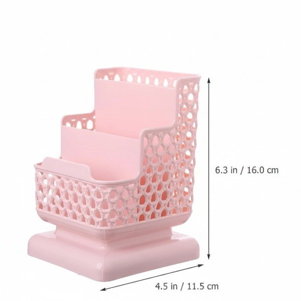 Producto - ORGANIZADOR DE ESCRITORIO MAQUILLAJE  PLASTICO CALADO COLORES SURTIDOS 16X11CM - 0