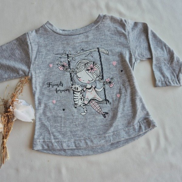 Producto - Remera ML estampada gris