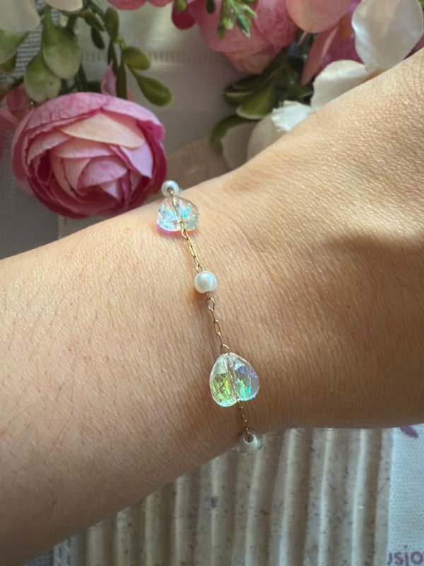 Producto - Pulsera corazón perlas
