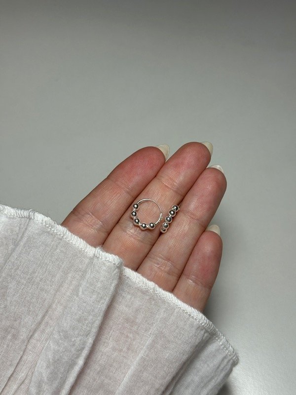 Producto - Argollas con bolitas de plata - 1