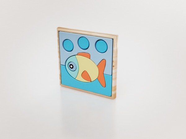 Producto - Pez bajo el agua - Encastre de madera