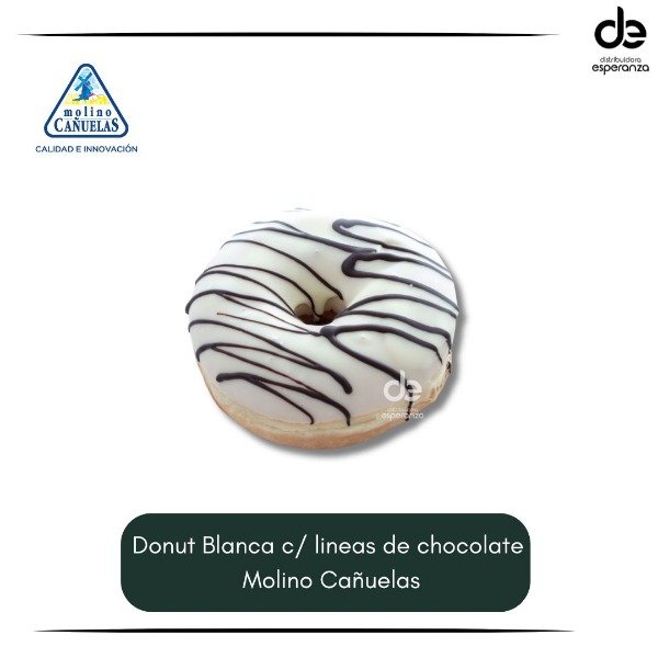 Producto - Donas blancas c/ lineas chocolate Molino Cañuelas (leer descripción)