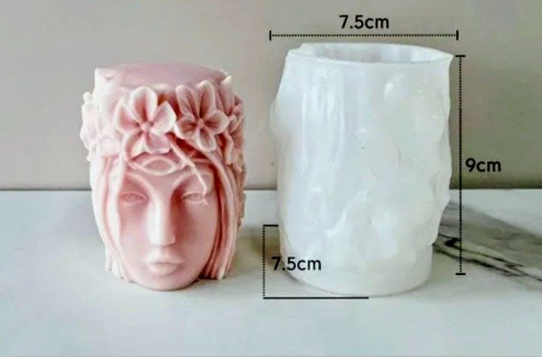 Producto - Molde Rostro de mujer con Flores