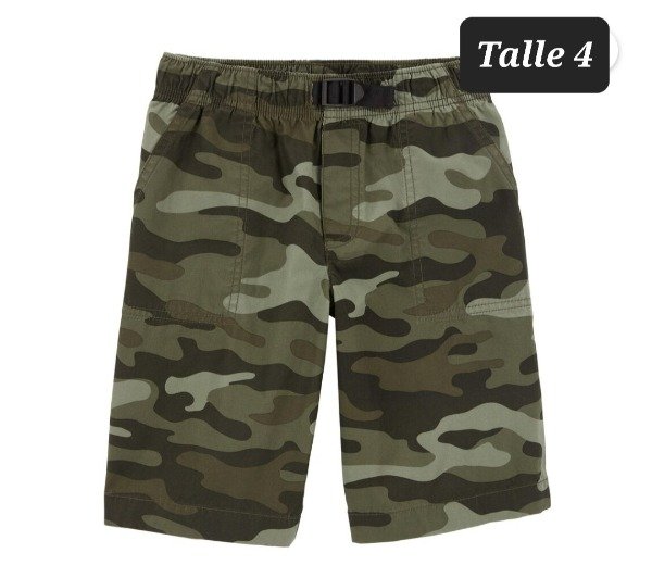 Bermuda gabardina Carters talle 4 camuflada