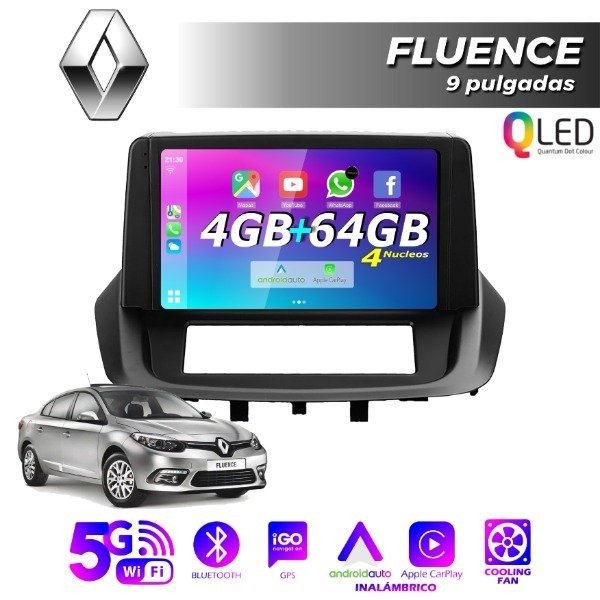 Producto - MULTIMEDIA RENAULT FLUENCE  - 4G 64M - 9" CON CAR PLAY Y ANDROID AUTO - 1