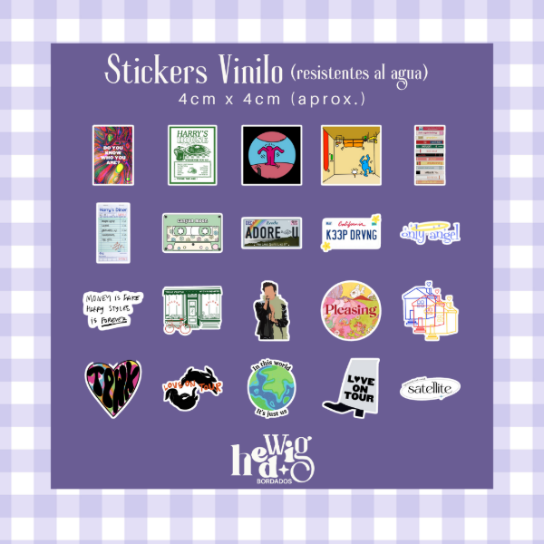 Producto - Pack 20 Stickers Vinilo HARRY STYLES #1