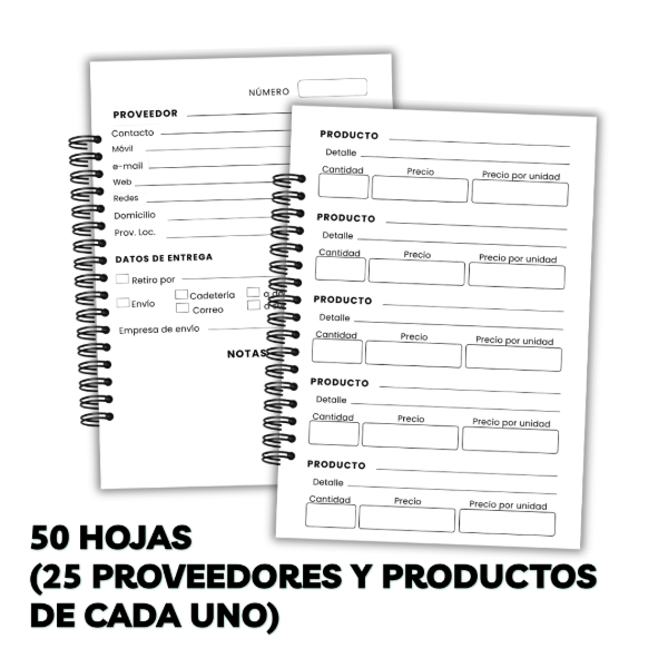 Producto - Cuaderno Control de Proveedores - Tapas Kraft 400 - 25p - 1