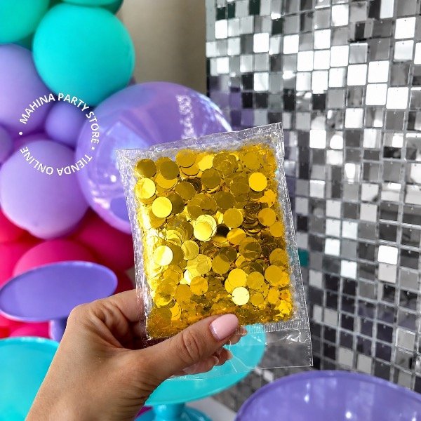 Producto - Confetti redondo dorado