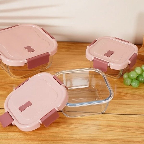 Producto - GANGA - SET DE 3 HERMETICOS CUADRADOS DE VIDRIO BOROSILICATO CON TRABAS