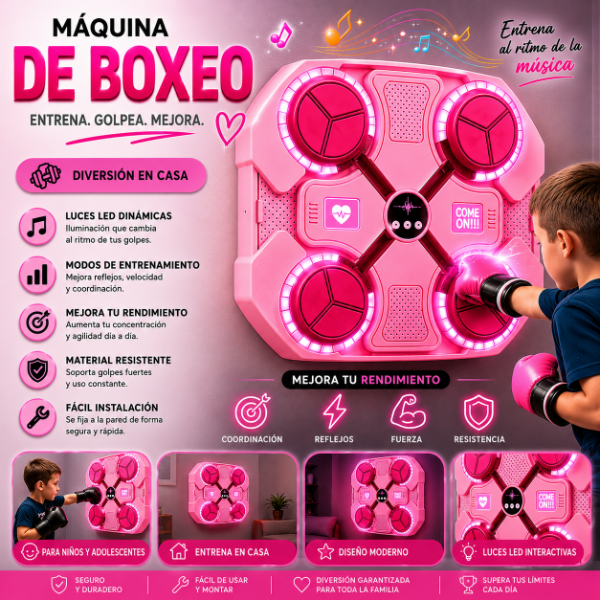 Producto - Máquina de Boxeo Musical Entrenamiento Inteligente Bluetooth Para Niños