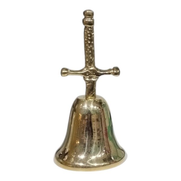 Producto - CAMPANA LLAMADOR DE BRONCE ESPADA - 10 cm