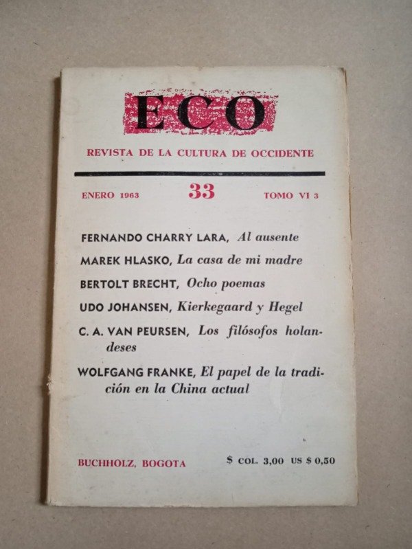 Producto - Eco #33 (Tomo VI-3) - Charry Lara Hlasko Brecht Johansen - Enero 1963