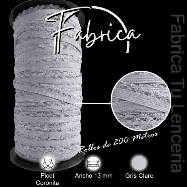 Producto - Picot Gris Claro 13mm Elacín (rollo)