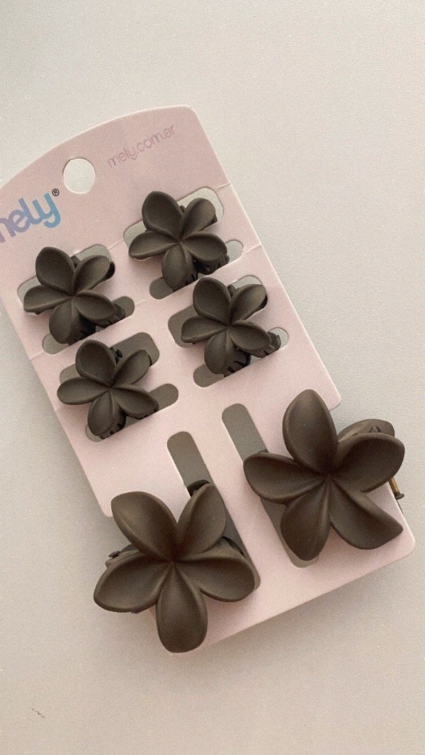 Producto - Set de broches Mely. Marrón oscuro