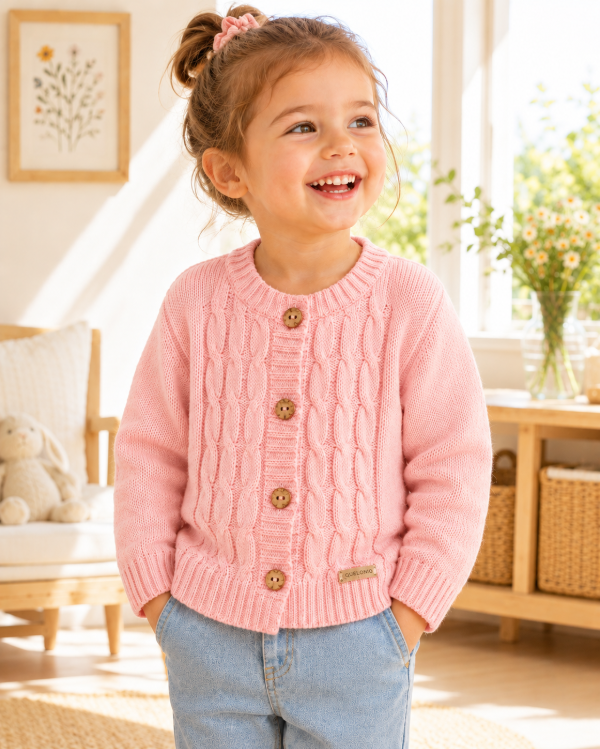 Producto - CAMPERA CON OCHOS ROSA BEBE