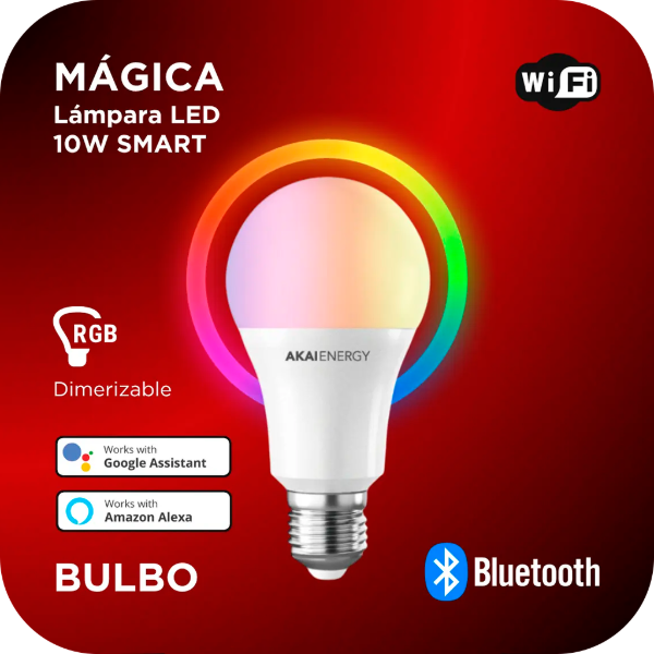 Producto - Lampara Led AKAI 10W smart - interactiva BULBO - 1