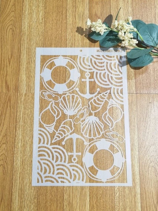 Producto - St 5292 de 20x30 cm Stencil Fondo Marino