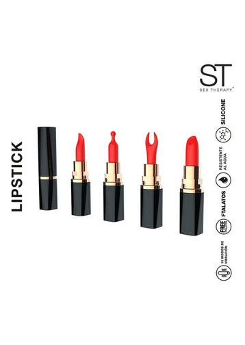 Producto - Estimulador de clítoris Lipstick con 4 cabezales . Recargable