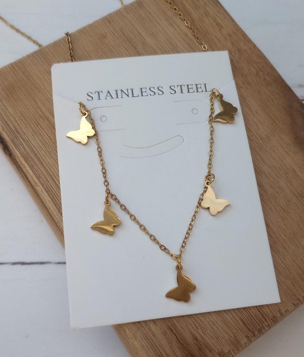 Producto - Collar Dorado con Mariposas