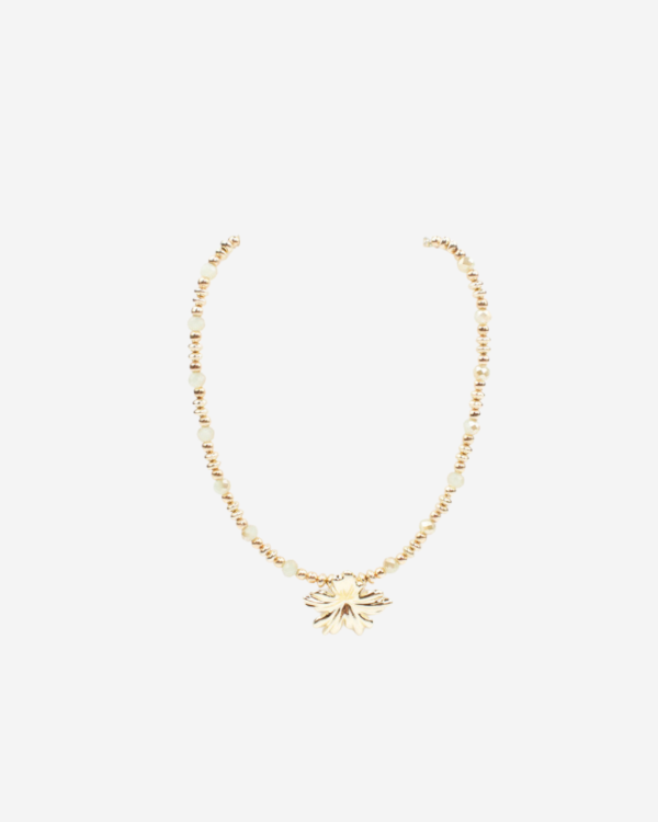 Producto - GARGANTILLA  DORADO FLOR CON ROCAS DE CRISTAL