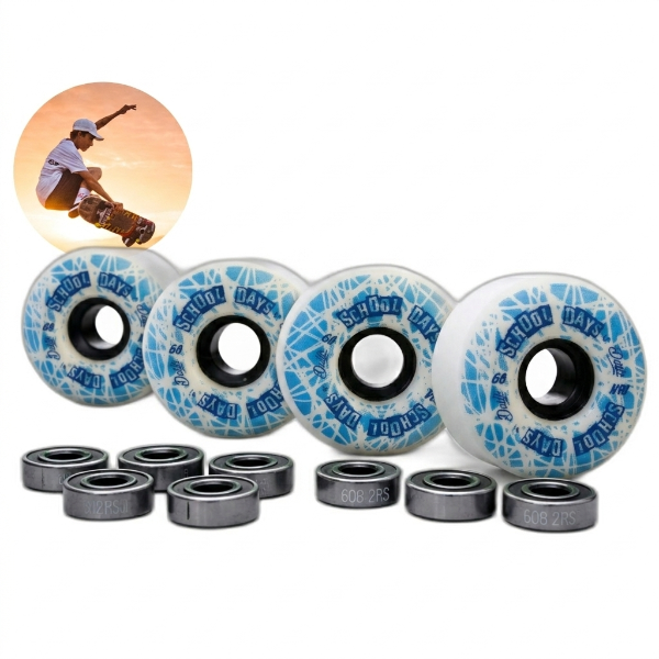 Producto - Ruedas Skate Dater School Days 54mm 98a + Rulemanes Abec 9 ENVIO GRATIS