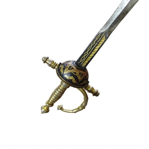 Producto - Abrecartas Mini Espada Toledo Damasquinado Oro 24k/Vintage Coleccionable - 1