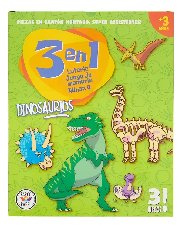Producto - 3 JUEGOS EN 1 DINOSAURIOS / BARCO DE PAPEL