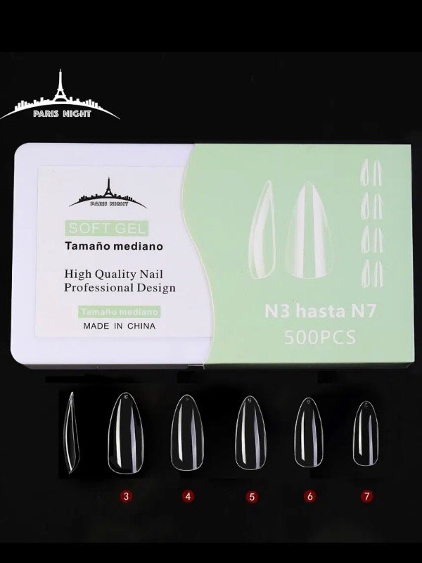 Producto - Tips soft gel París Night x 500. del nro 3 al 7 - 3