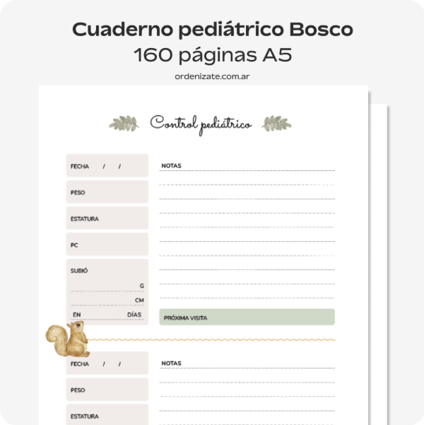 Producto - Cuaderno pediátrico Bosco