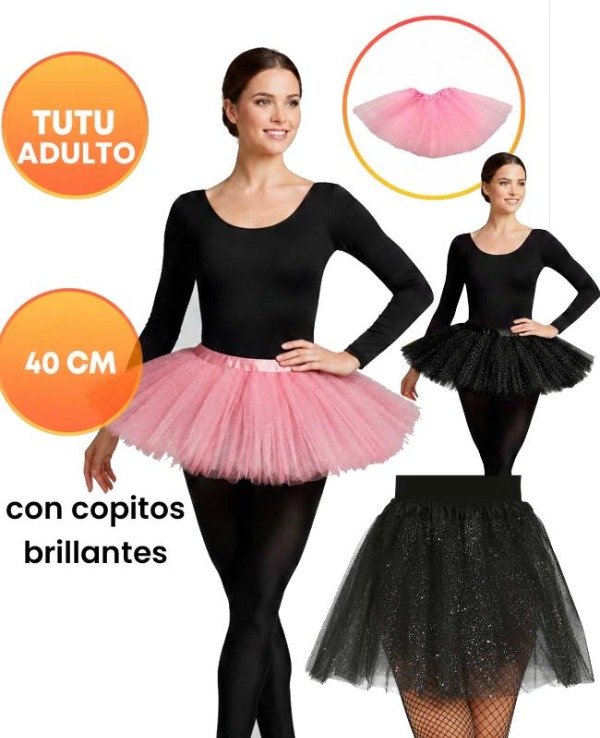 Producto - Tutu de adulto con copitos 40 cm elastizado