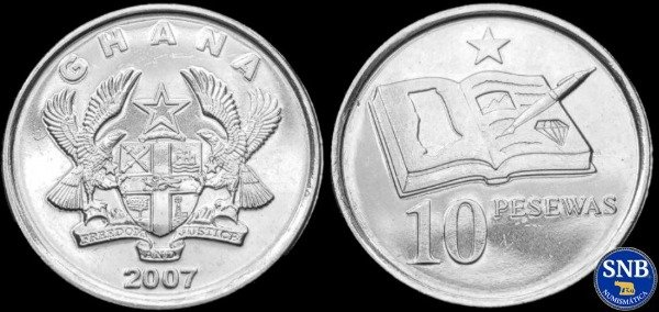 Producto - Ghana - 10 Pesewas (2007) - Educación - KM #39 [UNC]