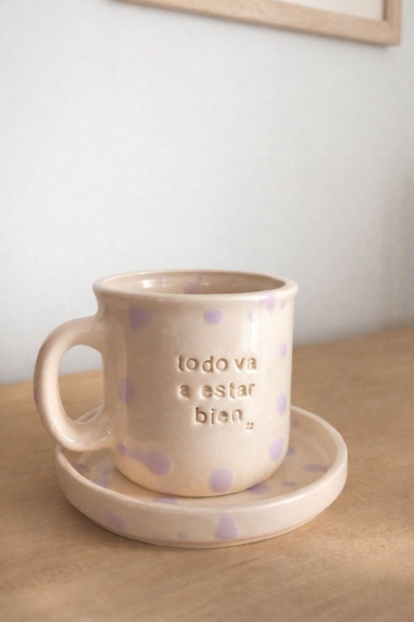Producto - Set Tazona + Plato Todo va a estar bien  - Taza grande