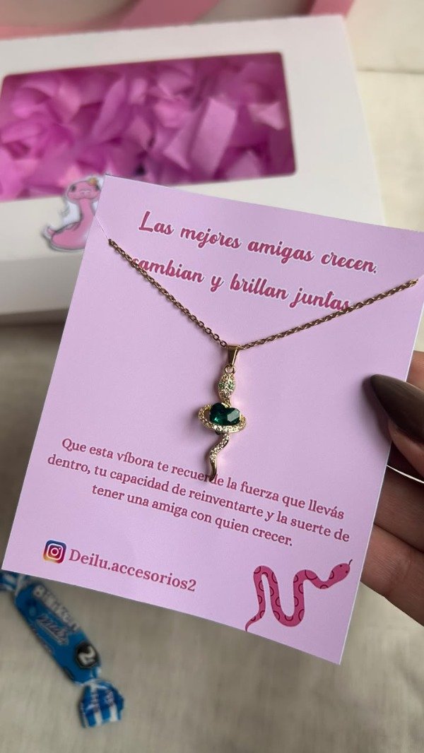 Producto - Collar vibora verde dorada
