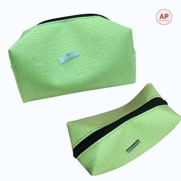 Producto - NECESER CARTU BOX CUERINA CROCO VERDE MANZANA