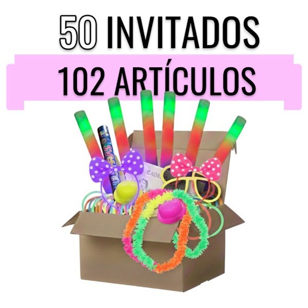 Producto - Combo Luminoso para 50 Invitados con 102 Artículos