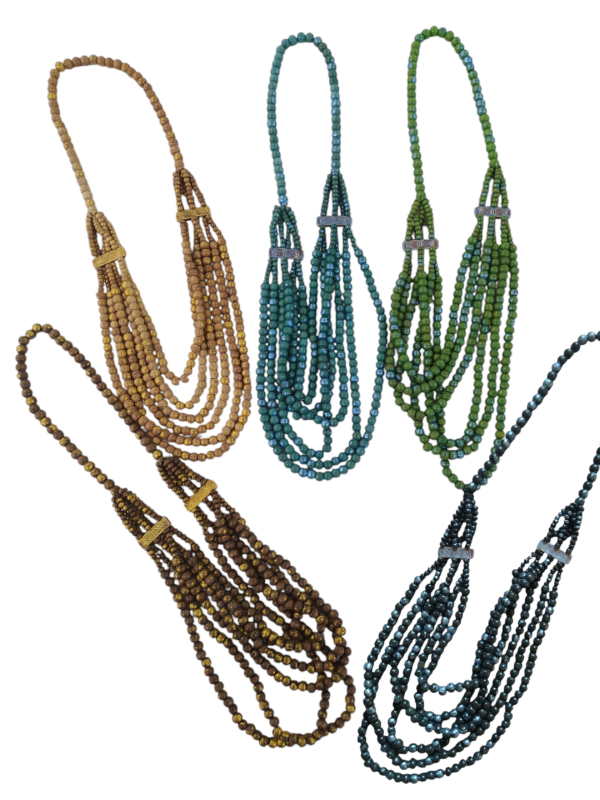 Producto - Collar Triana- Colores: café-verde-turquesa-negro-avellana