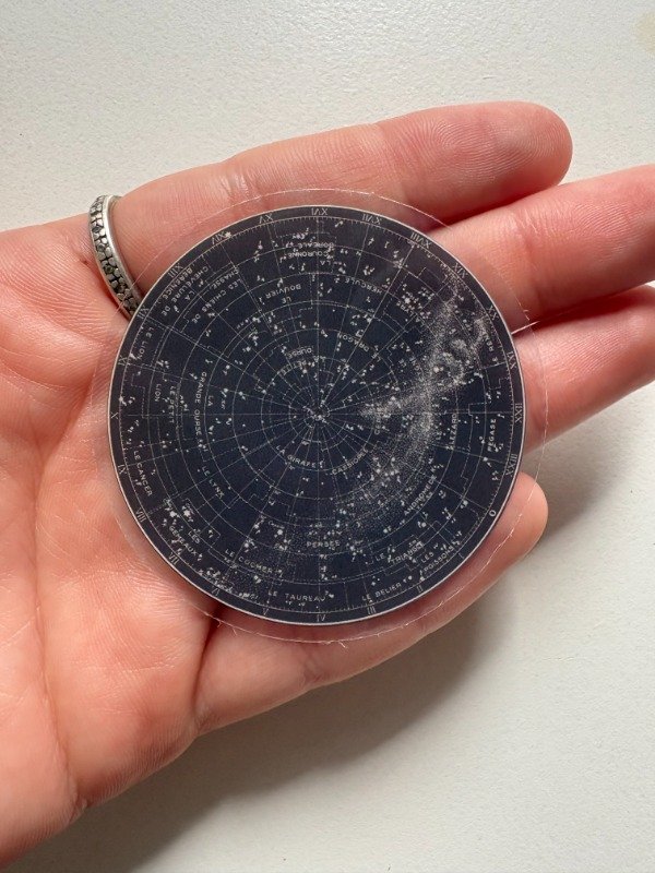 Producto - sticker universo estrellado circulo