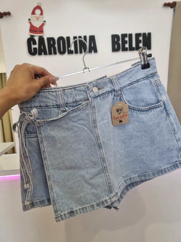 Producto - Short pollera lazo celeste