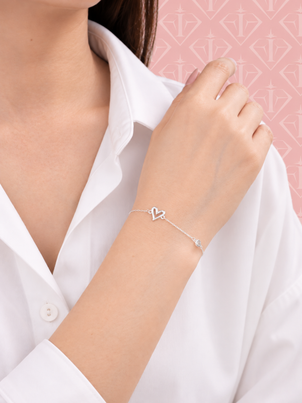 Producto - Pulsera corazón calado y susano - 1