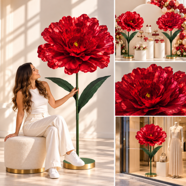 Producto - Flor Brillosa de Tela Gigante