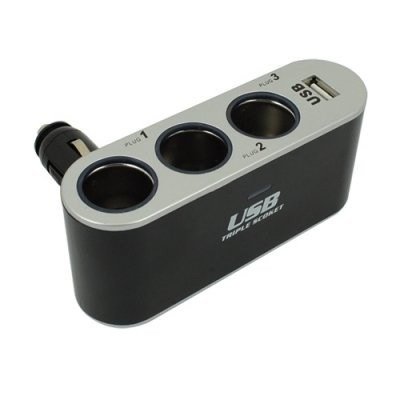 Producto - AP1017 ADAPTADOR DE AUTO TRIPLE Y 1 USB