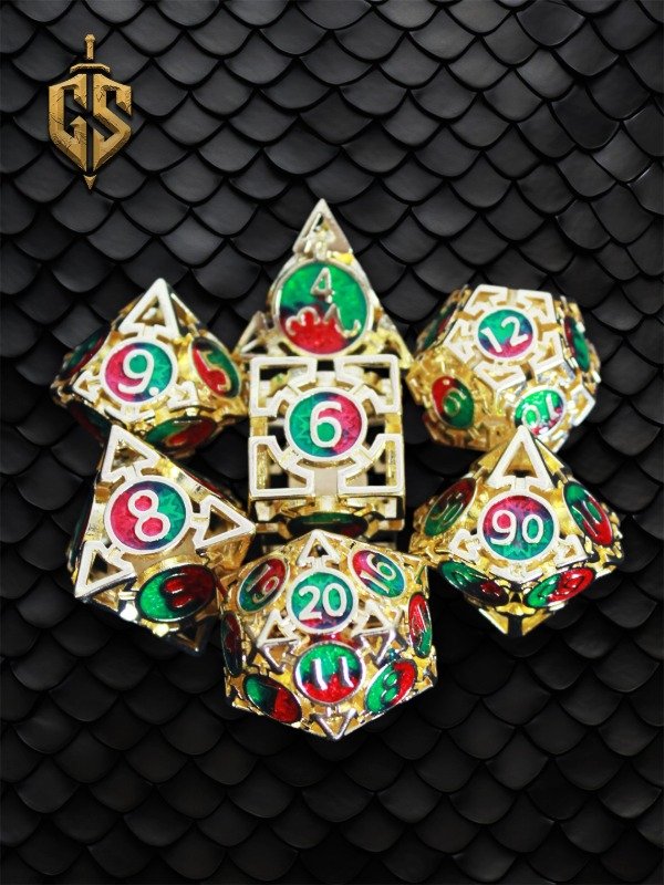 Producto - Dados de Metal - Flores de la Realeza